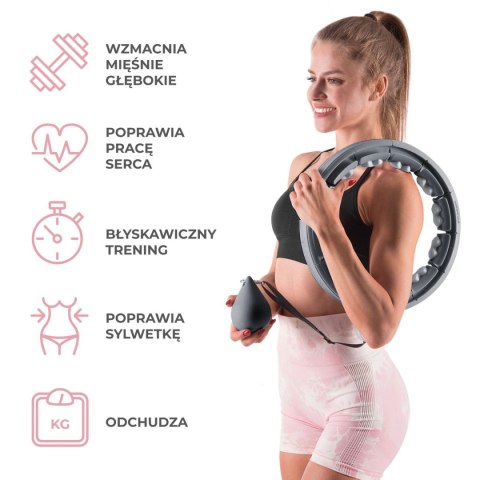 ZESTAW HULA HOP HHW06 BLACK Z PIŁKĄ GRAWITACYJNĄ I LICZNIKIEM HMS + PAS BR163 RED HMS