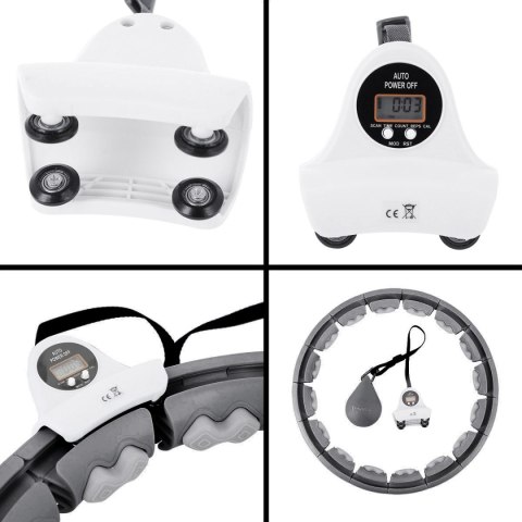 ZESTAW HULA HOP HHW06 BLACK Z PIŁKĄ GRAWITACYJNĄ I LICZNIKIEM HMS + PAS BR163 RED HMS