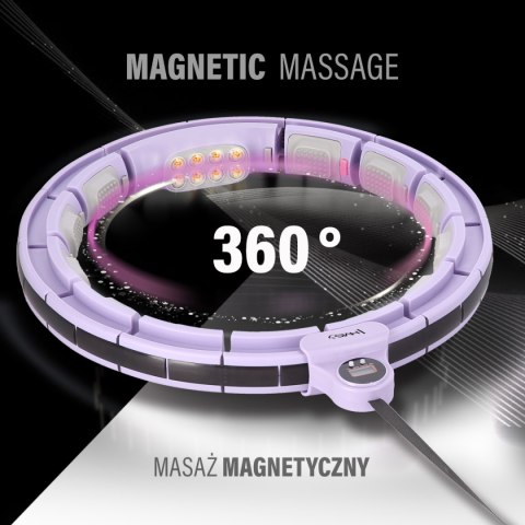 ZESTAW HULA HOP MAGNETYCZNY VIOLET HHM13 Z LICZNIKIEM HMS + PAS WYSZCZUPLAJĄCY BR163 RED HMS