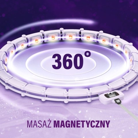 ZESTAW HULA HOP MAGNETYCZNY VIOLET HHM14 Z LICZNIKIEM HMS + PAS WYSZCZUPLAJĄCY BR163 BLACK HMS