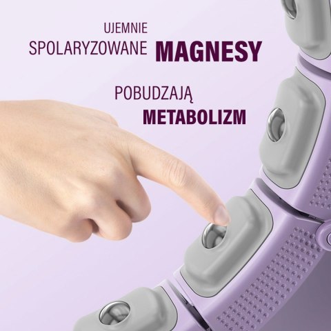ZESTAW HULA HOP MAGNETYCZNY VIOLET HHM14 Z LICZNIKIEM HMS + PAS WYSZCZUPLAJĄCY BR163 BLACK HMS