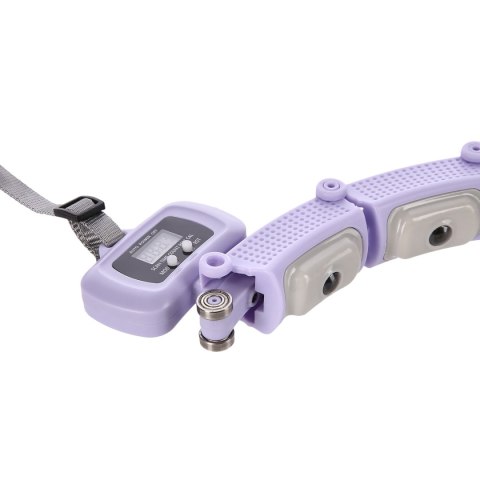 ZESTAW HULA HOP MAGNETYCZNY VIOLET HHM14 Z LICZNIKIEM HMS + PAS WYSZCZUPLAJĄCY BR163 BLACK HMS