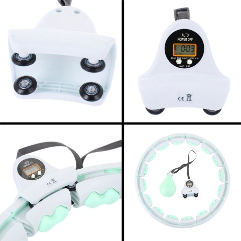 ZESTAW HULA HOP HHW06 GREEN Z PIŁKĄ GRAWITACYJNĄ I LICZNIKIEM HMS + PAS BR163 BLACK PLUS SIZE HMS