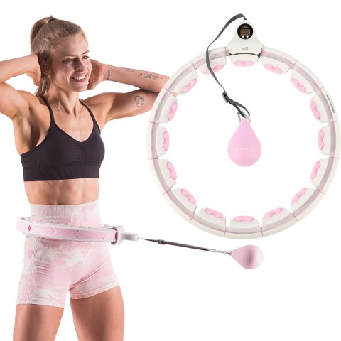 ZESTAW HULA HOP HHW06 PINK Z PIŁKĄ GRAWITACYJNĄ I LICZNIKIEM HMS + PAS BR163 BLACK HMS