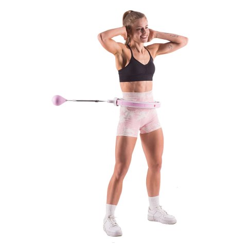 ZESTAW HULA HOP HHW06 PINK Z PIŁKĄ GRAWITACYJNĄ I LICZNIKIEM HMS + PAS BR163 BLACK PLUS SIZE HMS