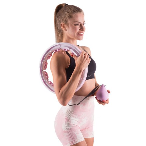 ZESTAW HULA HOP HHW06 PINK Z PIŁKĄ GRAWITACYJNĄ I LICZNIKIEM HMS + PAS BR163 BLACK PLUS SIZE HMS