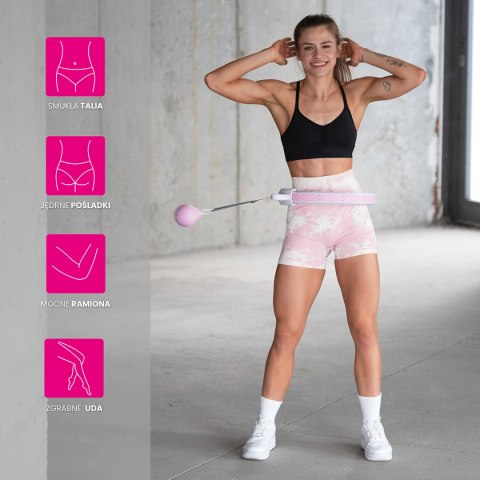ZESTAW HULA HOP HHW06 PINK Z PIŁKĄ GRAWITACYJNĄ I LICZNIKIEM HMS + PAS BR163 BLACK PLUS SIZE HMS