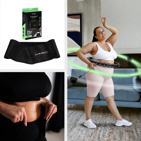 ZESTAW HULA HOP HHW11 BLACK Z WYPUSTKAMI I OBCIĄŻNIKIEM + PAS BR163 BLACK PLUS SIZE HMS HMS