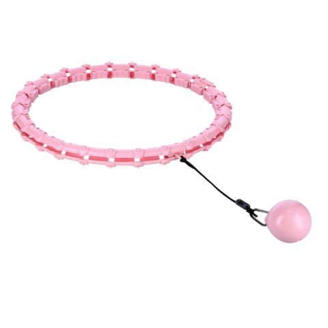 ZESTAW HULA HOP HHW11 LIGHT PINK Z WYPUSTKAMI I OBCIĄŻNIKIEM + PAS BR163 BLACK PLUS SIZE HMS HMS