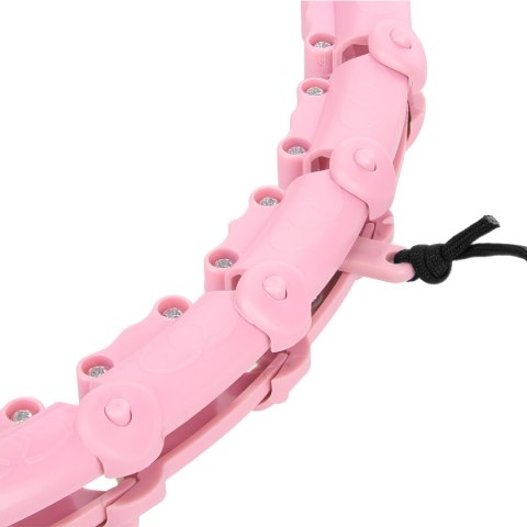 ZESTAW HULA HOP HHW11 LIGHT PINK Z WYPUSTKAMI I OBCIĄŻNIKIEM + PAS BR163 BLACK PLUS SIZE HMS HMS