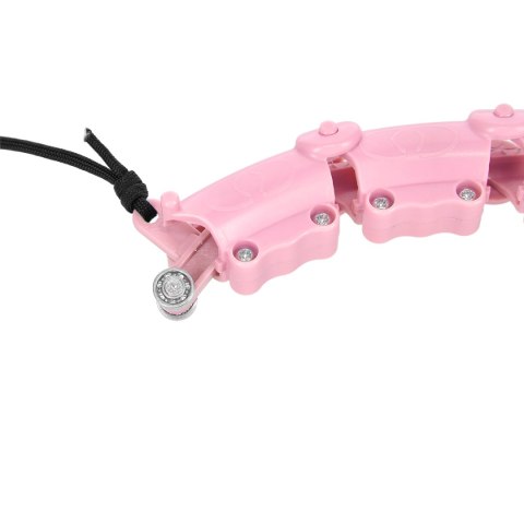 ZESTAW HULA HOP HHW11 LIGHT PINK Z WYPUSTKAMI I OBCIĄŻNIKIEM + PAS BR163 BLACK PLUS SIZE HMS HMS