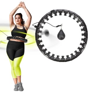ZESTAW HULA HOP HHW12 BLACK Z WYPUSTKAMI I OBCIĄŻNIKIEM HMS + PAS BR163 BLACK PLUS SIZE HMS