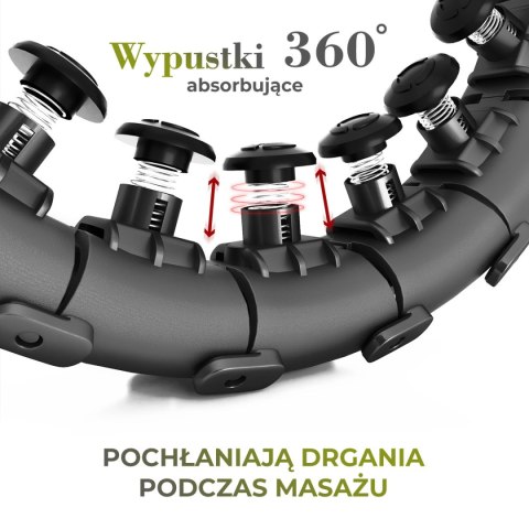 ZESTAW HULA HOP HHW12 BLACK Z WYPUSTKAMI I OBCIĄŻNIKIEM HMS + PAS BR163 BLACK PLUS SIZE HMS