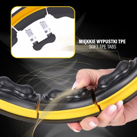 ZESTAW HULA HOP MAGNETYCZNY BLACK/YELLOW HHM21 Z LICZNIKIEM HMS + PAS WYSZCZUPLAJĄCY BR1313 HMS
