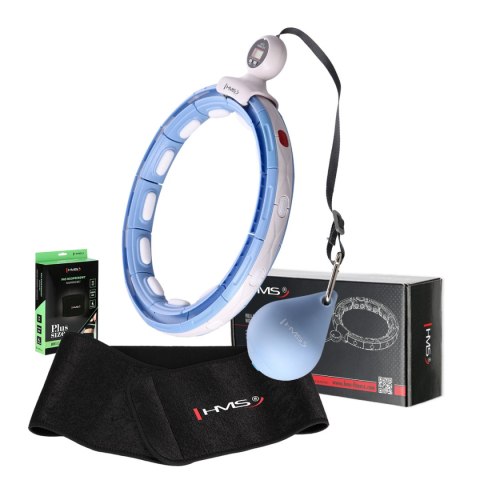 ZESTAW HULA HOP MAGNETYCZNY BLUE HHM15 Z LICZNIKIEM HMS + PAS BR163 BLACK PLUS SIZE HMS