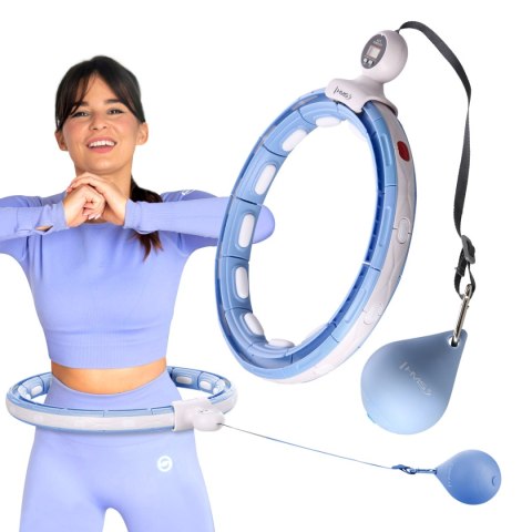 ZESTAW HULA HOP MAGNETYCZNY BLUE HHM15 Z LICZNIKIEM HMS + PAS BR163 BLACK PLUS SIZE HMS