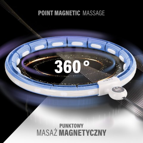 ZESTAW HULA HOP MAGNETYCZNY BLUE HHM15 Z LICZNIKIEM HMS + PAS BR163 BLACK PLUS SIZE HMS