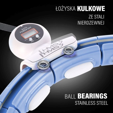 ZESTAW HULA HOP MAGNETYCZNY BLUE HHM15 Z LICZNIKIEM HMS + PAS BR163 BLACK PLUS SIZE HMS