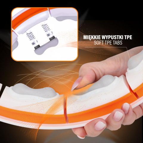 ZESTAW HULA HOP MAGNETYCZNY WHITE/ORANGE HHM21 Z LICZNIKIEM HMS + PAS WYSZCZUPLAJĄCY BR1313 HMS