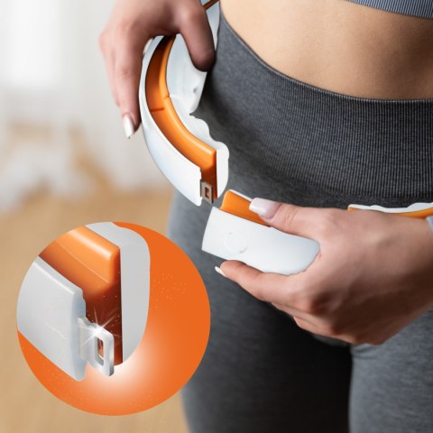 ZESTAW HULA HOP MAGNETYCZNY WHITE/ORANGE HHM21 Z LICZNIKIEM HMS + PAS WYSZCZUPLAJĄCY BR1313 HMS