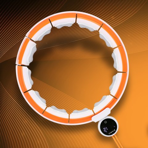 ZESTAW HULA HOP MAGNETYCZNY WHITE/ORANGE HHM21 Z LICZNIKIEM HMS + PAS WYSZCZUPLAJĄCY BR1313 HMS