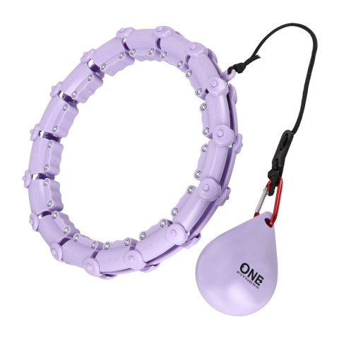 ZESTAW HULA HOP OHA02 VIOLET Z WYPUSTKAMI I OBCIĄŻNIKIEM ONE FITNESS + PAS BR160 ONE FITNESS