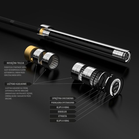GCF700 GRYF OLIMPIJSKI 20 KG 2200MM + ZACISK ZG1000 RED HMS PREMIUM HMS