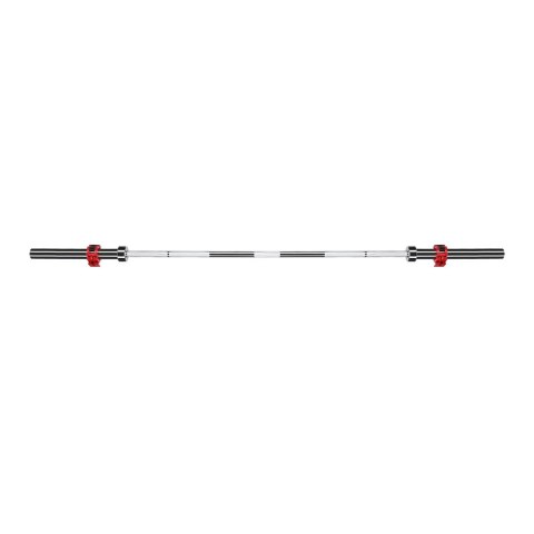 GO450 (+ ZG1000R) GRYF OLIMPIJSKI 18.5KG 2200MM HMS Z ZACISKAMI LOCK JAW RED HMS PREMIUM