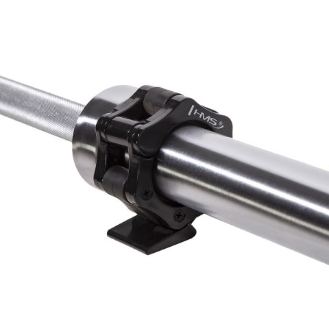 GO900 GRYF OLIMPIJSKI 20KG 2200MM HMS PREMIUM + ZG1500 SILVER ZACISKI LOCK JAW (2 szt) HMS PREMIUM