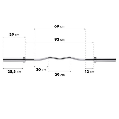 GOL200 + (ZG 1000B) GRYF OLIMPIJSKI ŁAMANY 13.5KG 1500MM HMS PREMIUM HMS PREMIUM