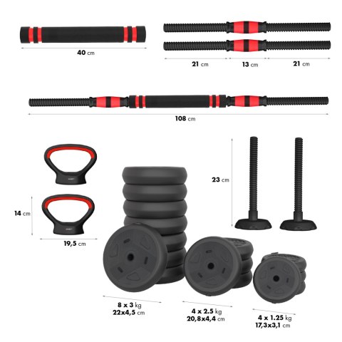 SGN140 PRO SET 6W1 ZESTAW CIĘŻARÓW 40KG HMS HMS