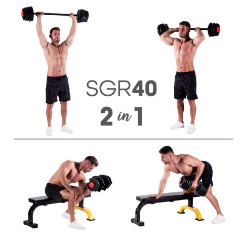SGR40 PRO SET 2W1 ZESTAW REGULOWANYCH SZTANGIELEK 43,5 KG HMS HMS