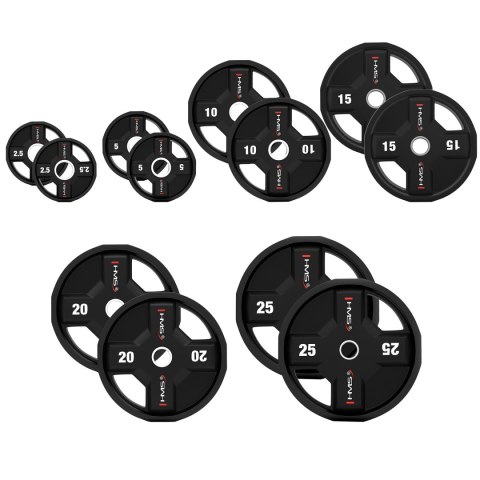 TPC SET ZESTAW TALERZY OLIMPIJSKICH POLIURETANOWYCH 2 x 2.5 - 25 KG CPU (155 KG) HMS HMS