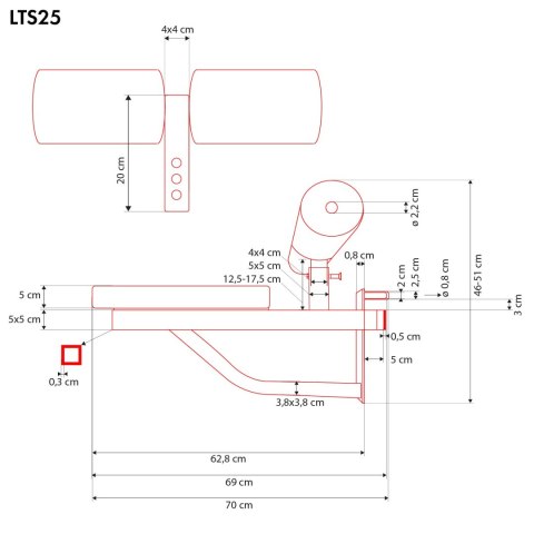 LTS25 SIEDZISKO TRENINGOWE Z BLOKADĄ NA UDA LAT SEAT HMS HMS