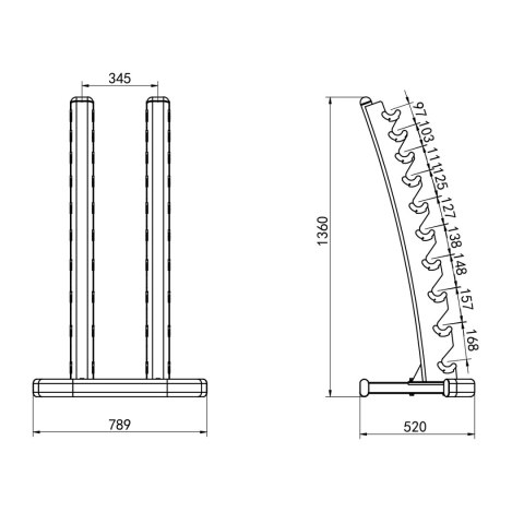 STR37 STOJAK NA HANTLE PIONOWY COMMERCIAL HMS HMS