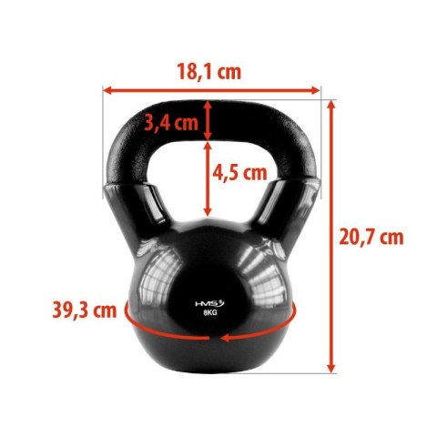 Kettlebell żeliwny Black HMS KNV08 HMS