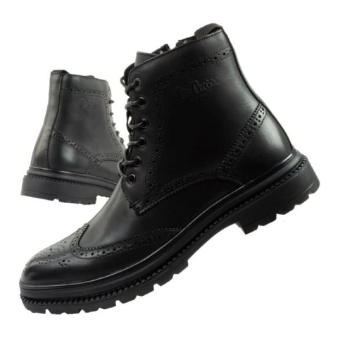 Lee Cooper buty męskie sztyblety trzewiki eleganckie skórzane czarne