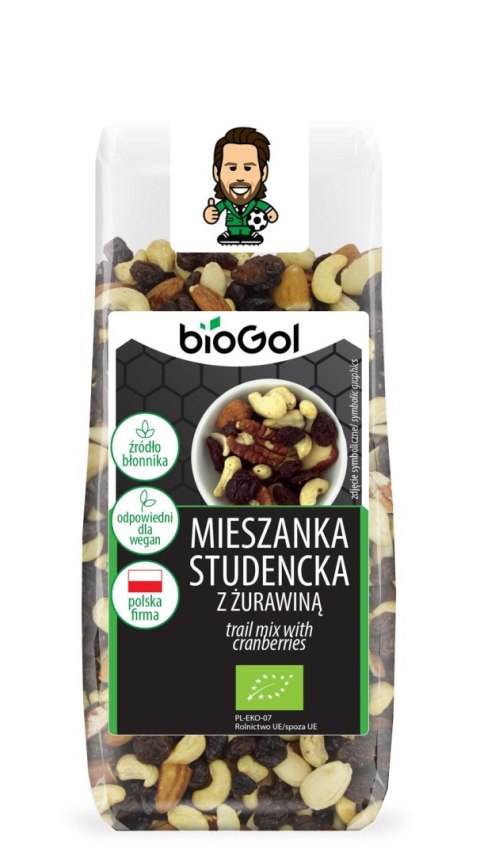 MIESZANKA STUDENCKA Z ŻURAWINĄ BIO 150 g - BIOGOL BIOGOL (produkty śniadaniowe, przekąski bez cukru)