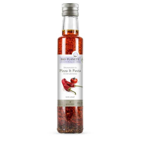 OLEJ DO PIZZY I MAKARONU Z OLIWĄ, POMIDORAMI I CHILI BIO 250 ml - BIO PLANETE BIO PLANETE (oleje i oliwy)