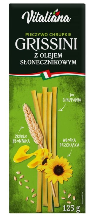PALUSZKI GRISSINI Z OLEJEM SŁONECZNIKOWYM 125 g - VITALIANA VITALIANA (włoskie produkty)