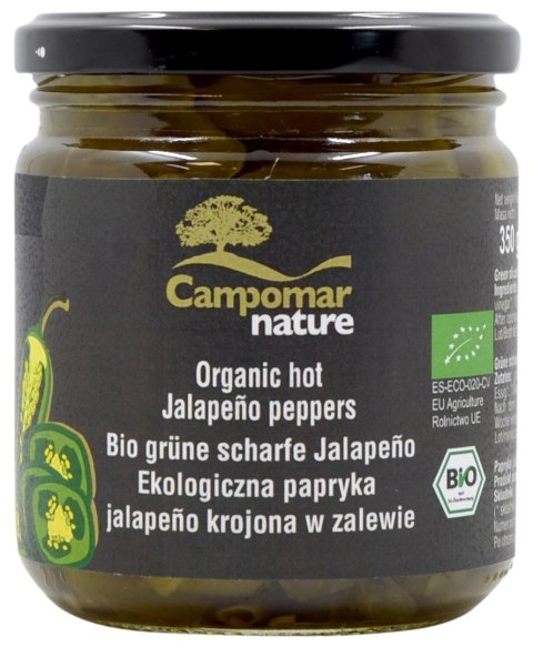 PAPRYKA JALAPENO ZIELONA KROJONA W ZALEWIE BIO 350 g (130 g) - CAMPOMAR NATURE CAMPOMAR NATURE (hiszpańskie oliwy i oliwki, miód)