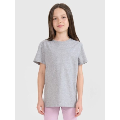 T-shirt regular gładki dziewczęcy 4F 4FJWSS25TTSHF2177-27M