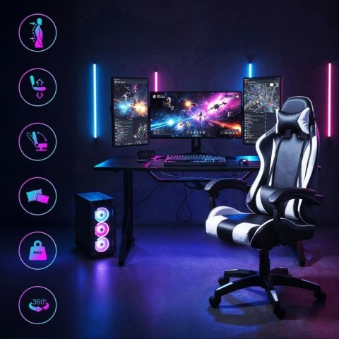 Extralink Gaming | Fotel gamingowy | biurowy, obrotowy, kubełkowy, czarno-biały, G-526
