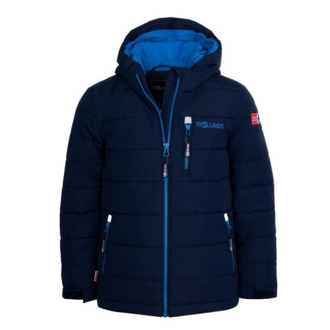 Kurtka narciarska z kapturem dziecięca Trollkids Kids Hemsedal Snow Jacket XT wodoodporna granatowa (513-164) Trollkids