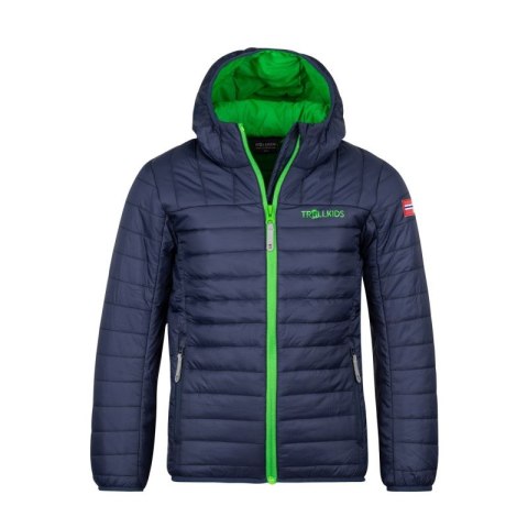 Kurtka ultralekka przejściowa dziecięca dla chłopca/dziewczynki Trollkids Kids Eikefjord Jacket navy/bright green (463-100) Trollkids