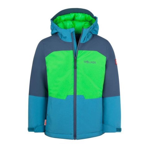 Kurtka zimowa dziecięca Trollkids Kids Hardanger Jacket wodoodporna ocieplana niebieska/zielona (675-356) Trollkids