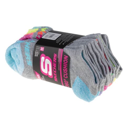 Skechers 6pk Girls Full Terry No Show S108265-GRY szare 31-34