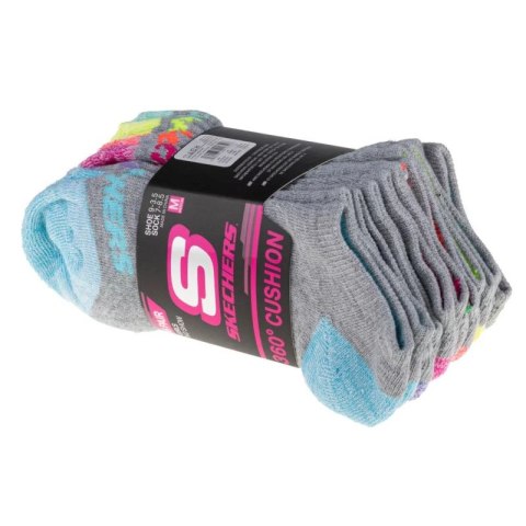 Skechers 6pk Girls Full Terry No Show S108265-GRY szare 31-34