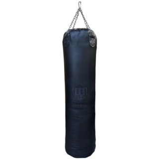 Worek bokserski skórzany 140 cm x 40 cm wypełniony - WWS-14040-1H czarny