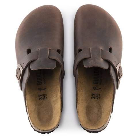 Chodaki damskie/męskie Birkenstock Boston Habana olejowana skóra klapki regular szerokie (0860131)